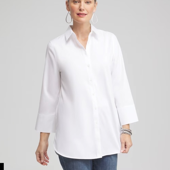 NWT Chico's No Iron Stretch 3/4 Sleeve Tunic - Picture 1 of 4